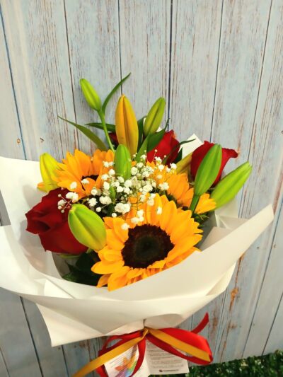 Ramo Mix Rosas, Girasoles y liliums 2